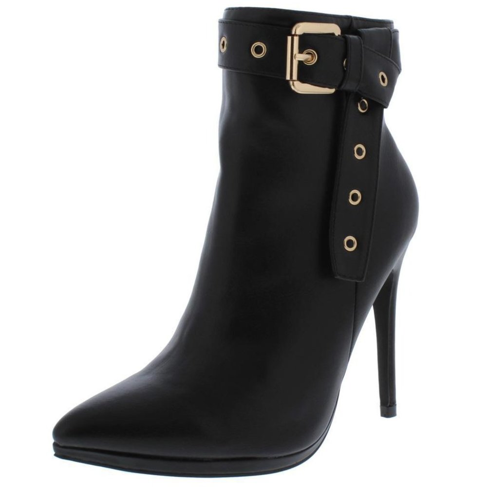 Black Belted Ankle Boot - 6